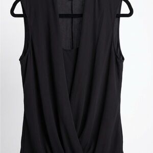 BCBGMaxAzria Black Drape Front Blouse